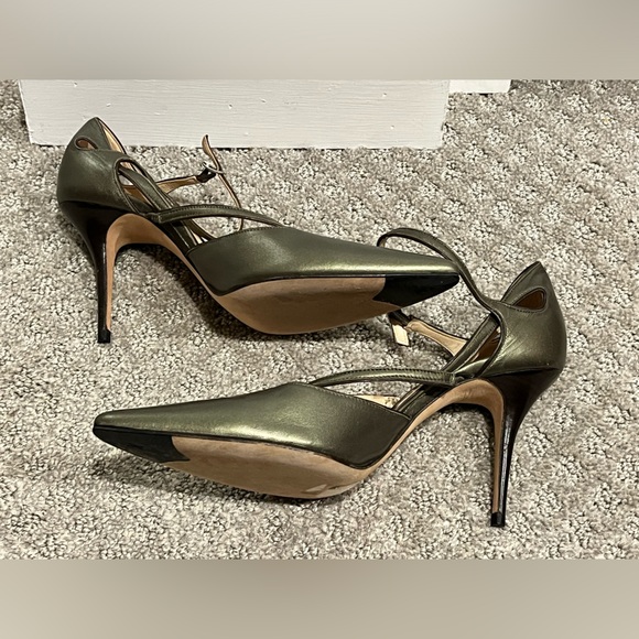 COLE HAAN Women's Patrice Cross Pump Moss Metallic Size 8 B EUC - Picture 7 of 10